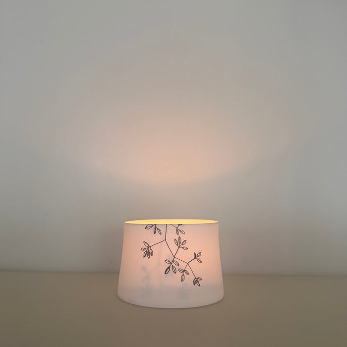 Candle lantern in bone china, "Twig"