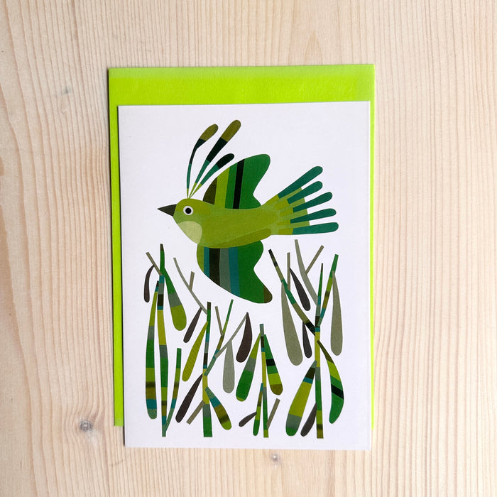Card, bird green