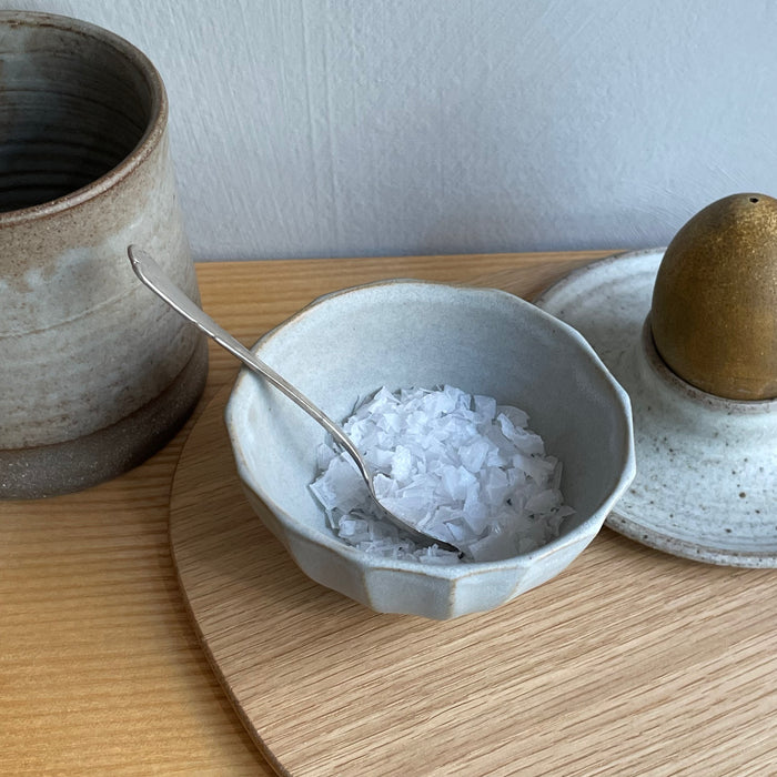 Small thumbed bowl, gray facet
