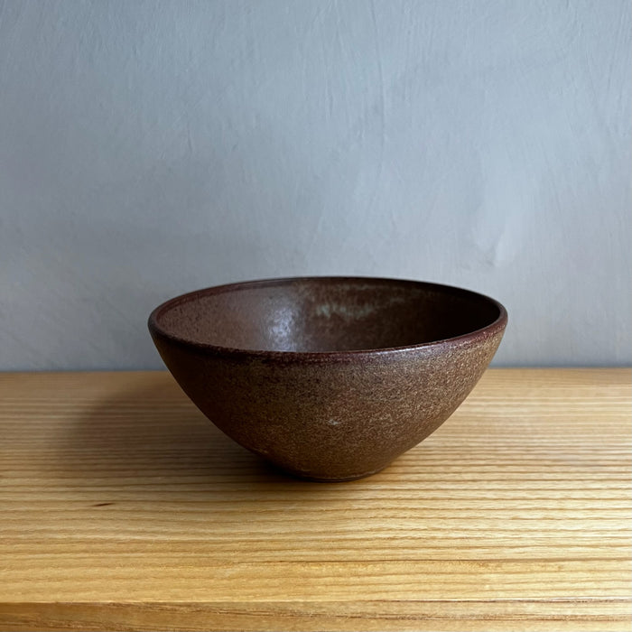 Small dark rust brown bowl